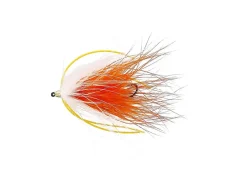 Unique Flies Marabou Worm #8 White/Orange Daiichi